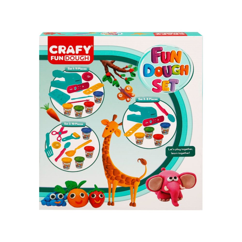 Комплект 10 части за дизайн с пластилин, Crafy, 200 гр