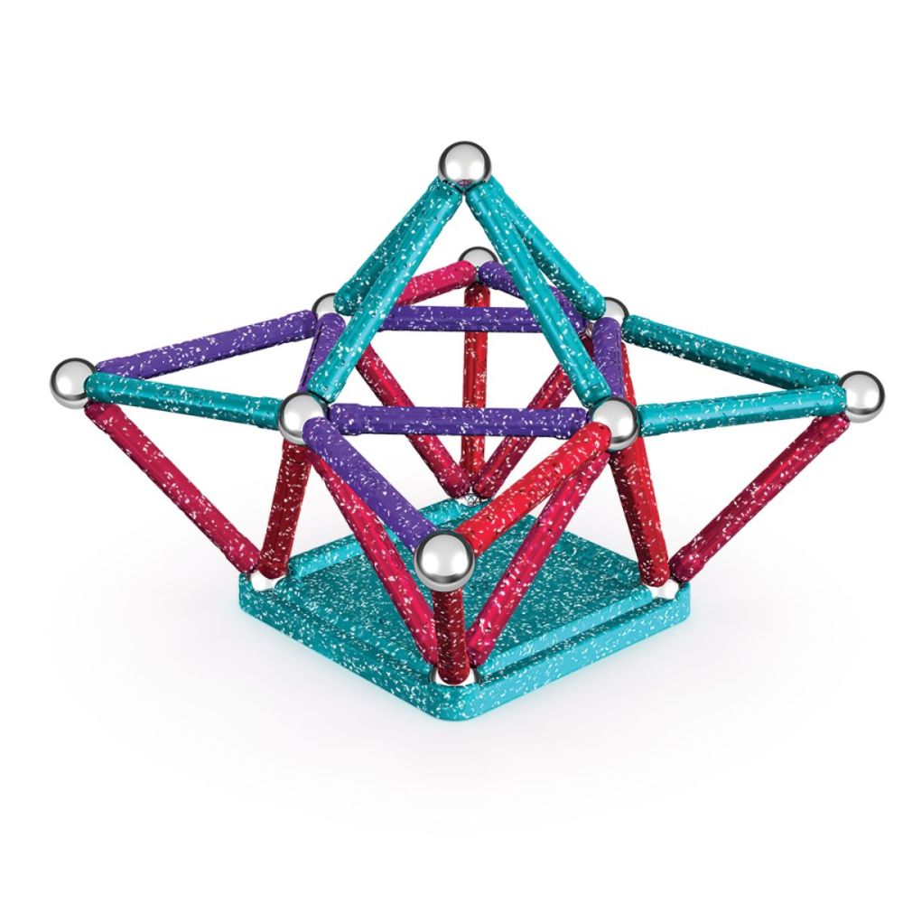 Игра с магнитна конструкция, Geomag Glitter, 60 Части, Рециклирана
