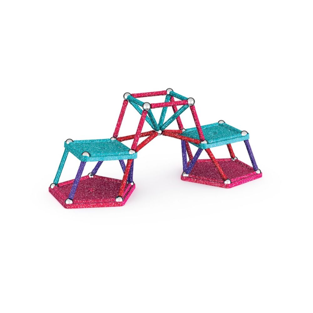 Игра с магнитна конструкция, Geomag Glitter, 60 Части, Рециклирана