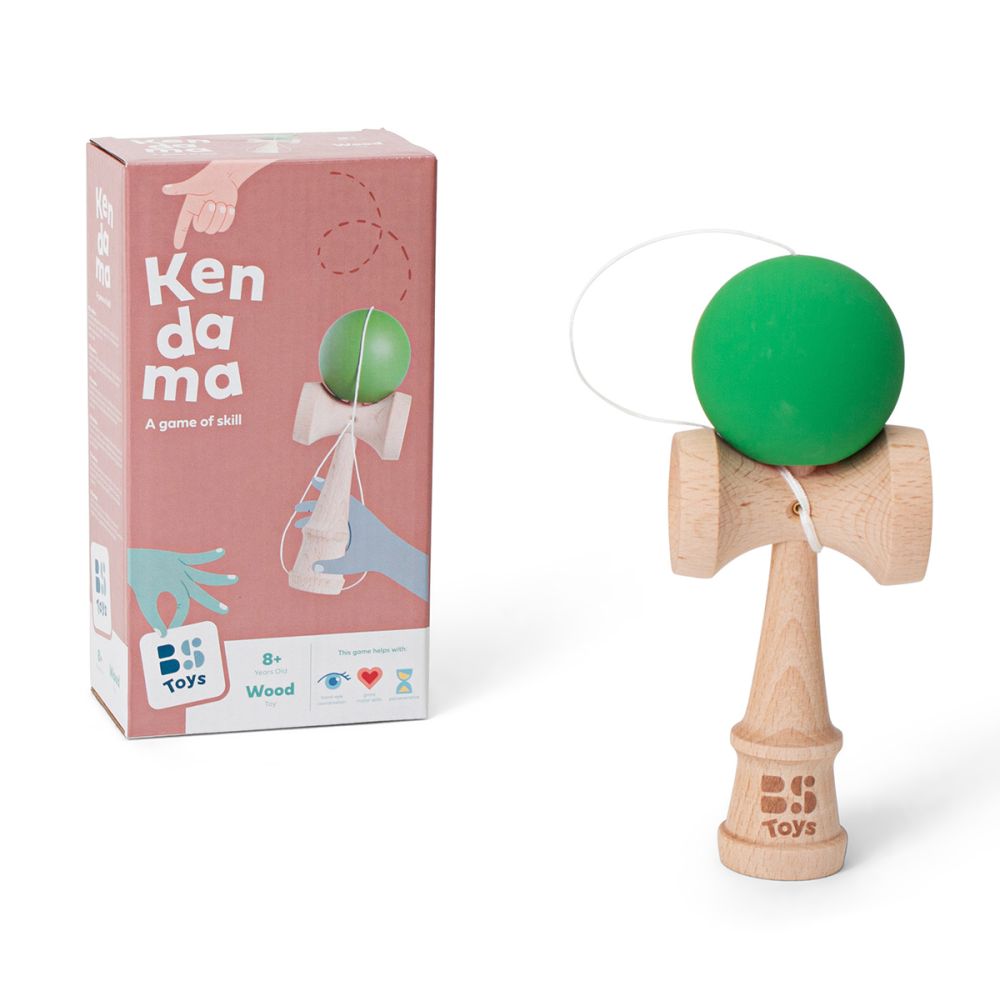 Дървена играчка за сръчност, BS Toys, Kendama, Зелена