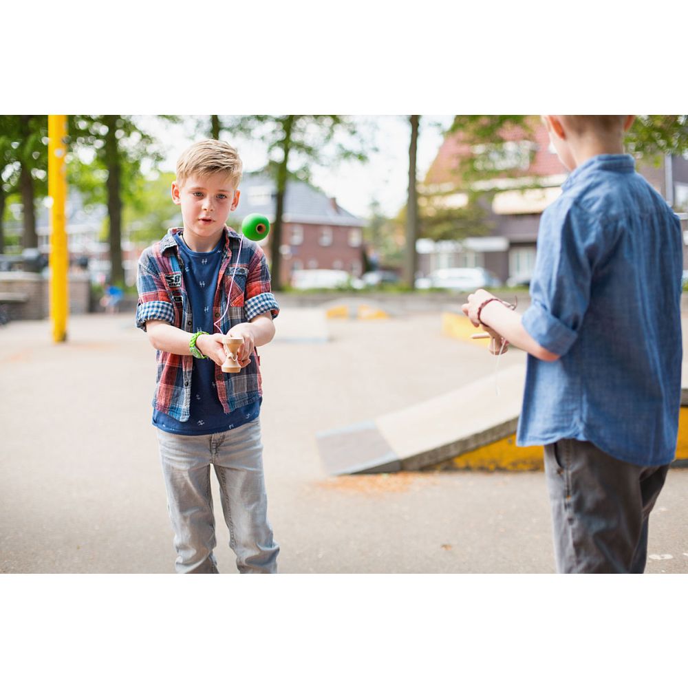 Дървена играчка за сръчност, BS Toys, Kendama, Зелена