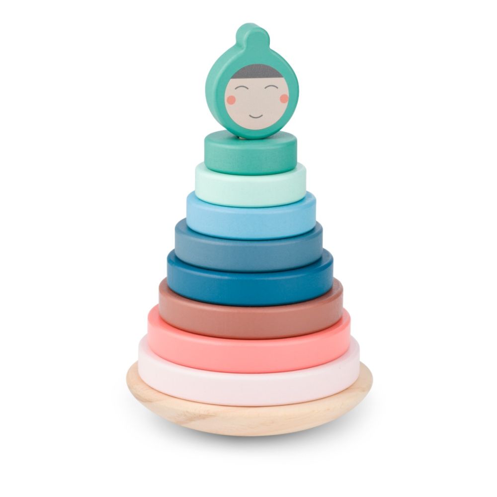 Дървена кула за подреждане с рингове, BS Toys