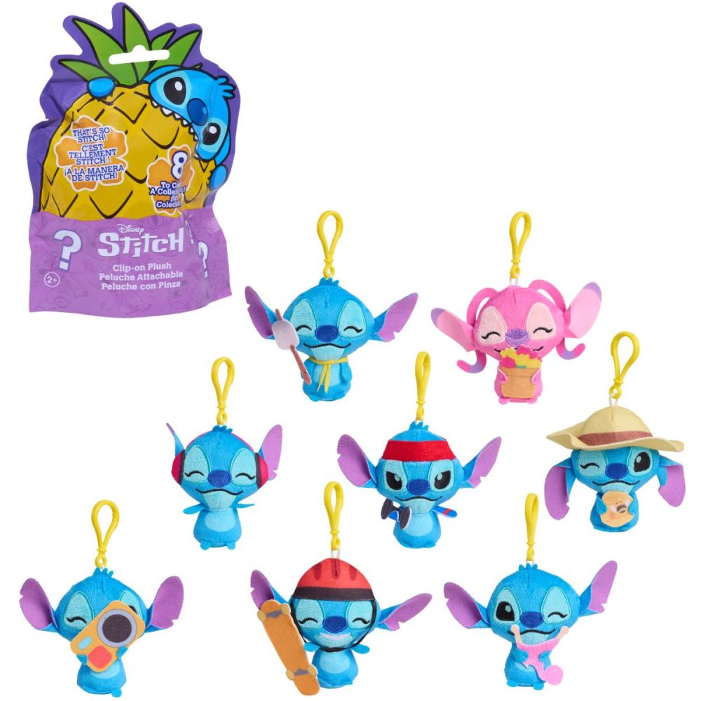 Плюшен ключодържател, изненада, Disney Stitch, 9 см