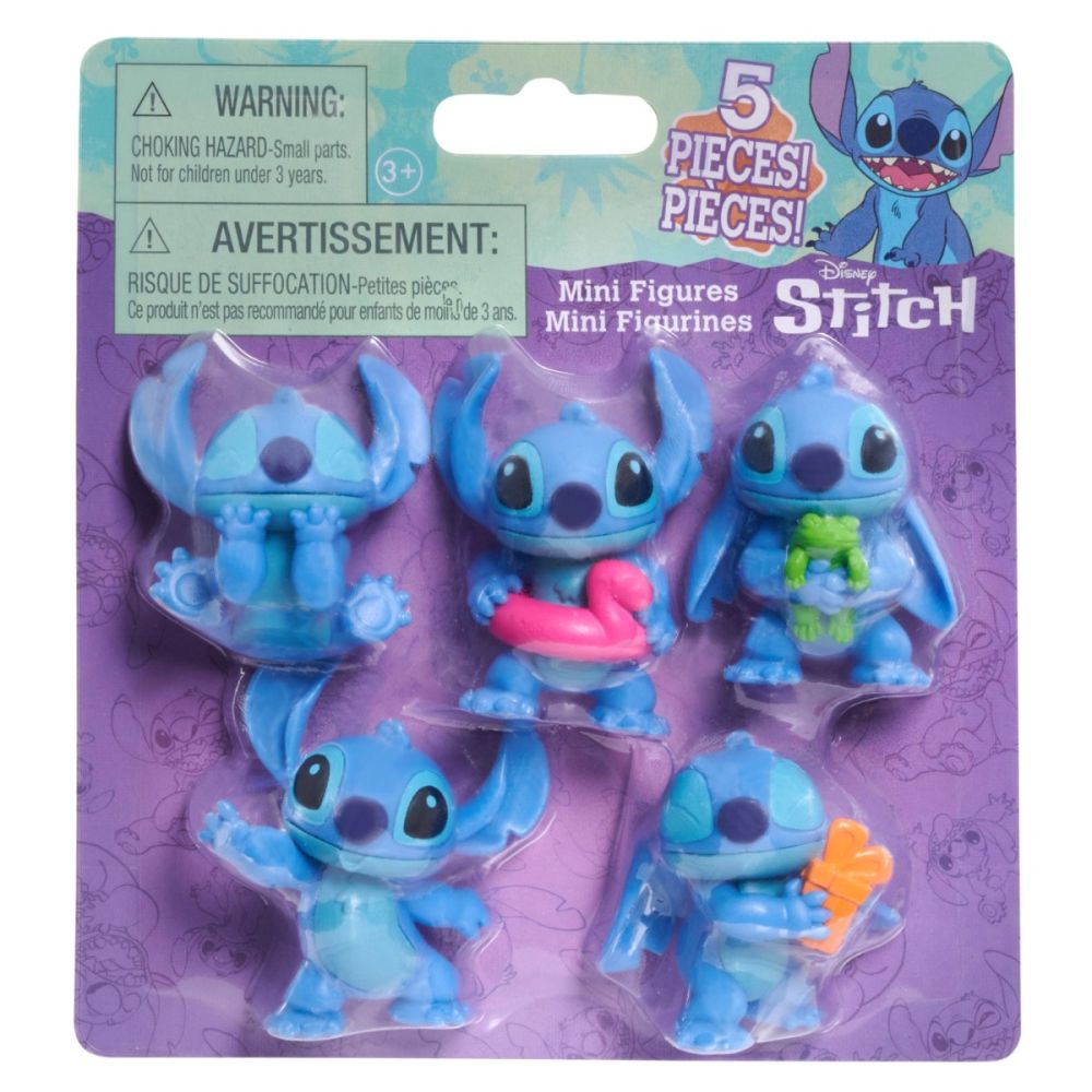 Комплект 5 мини фигурки, Disney Stitch, 5 см