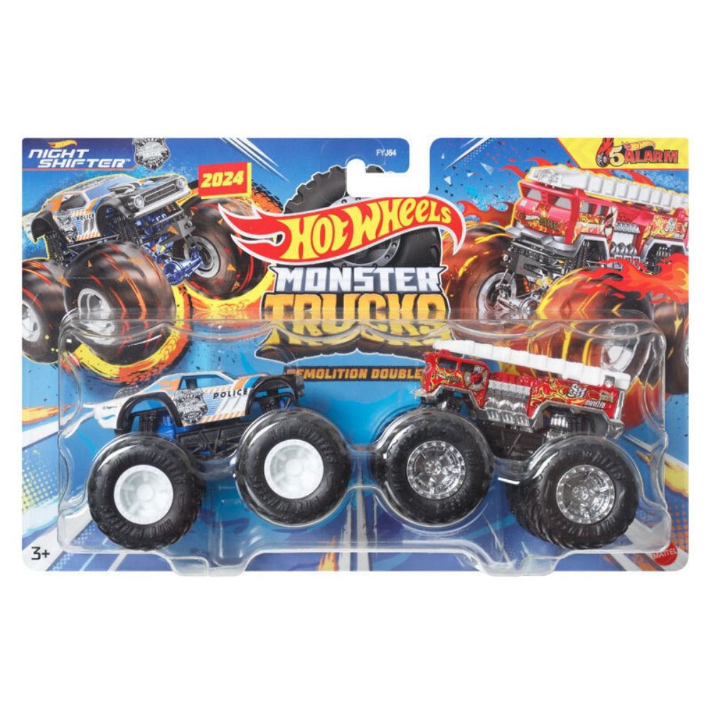Комплект 2 колички Monster Truck, Hot Wheels, Night Shifter и 5 Alarm, HWN56