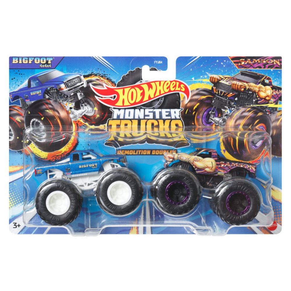 Комплект 2 колички Monster Truck, Hot Wheels, Bigfoot и Samson, HWN59
