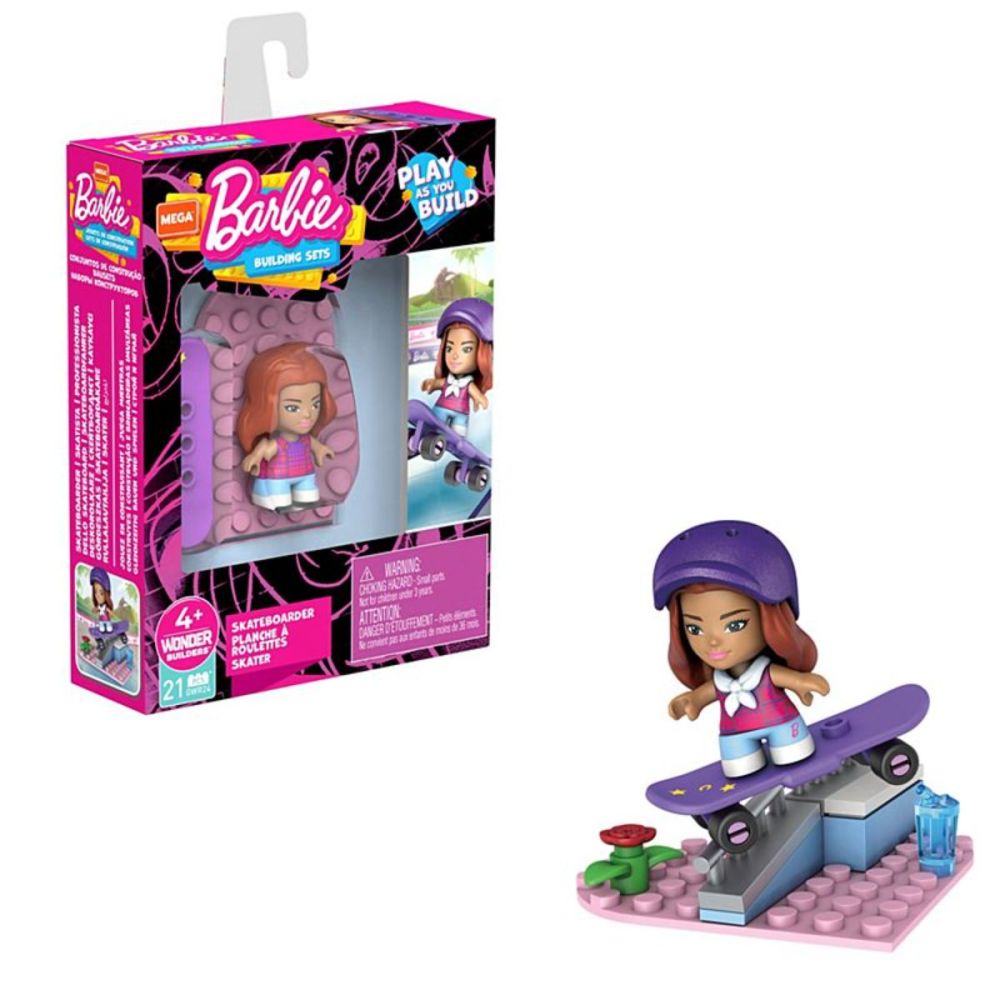 Комплект Megaconstrux, Barbie, You can be anything, Скейтбордист, GWR24