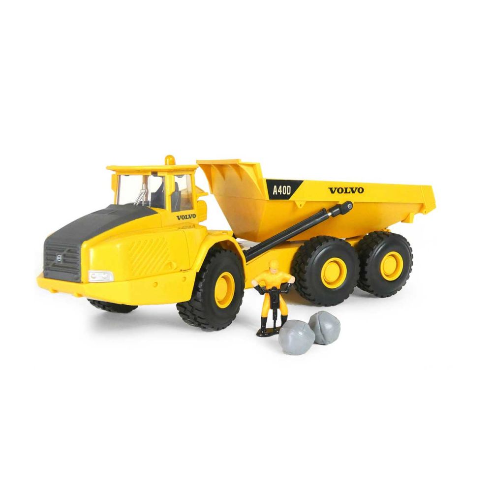 Камион със самосвал и фигурка, New Ray, Volvo A40D, 1:32