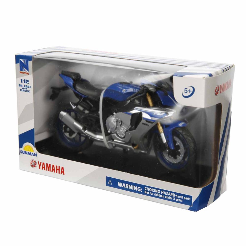 Метален мотоциклет, New Ray, Yamaha YZF-R1 2016, Син, 1:12