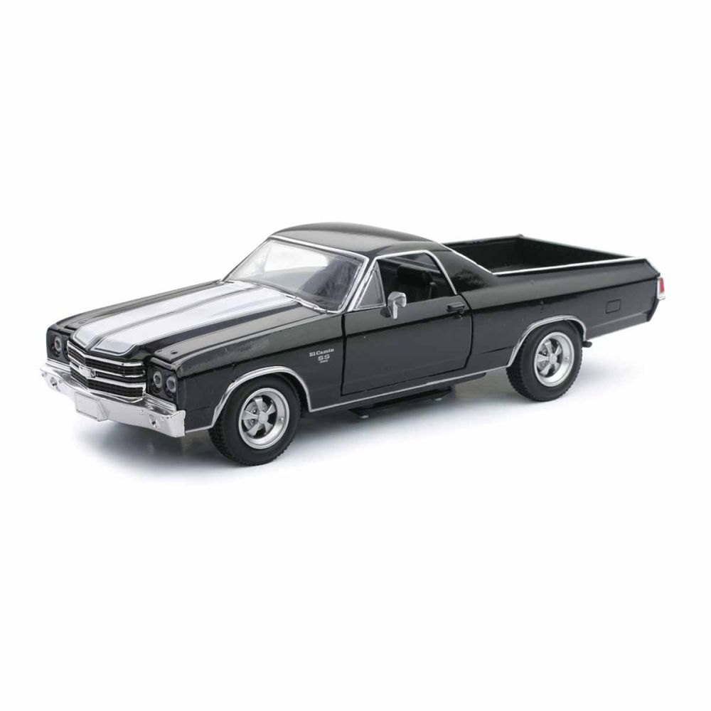 Метален автомобил, New Ray, 1970 Chevrolet El Camino SS, Черен, 1:25