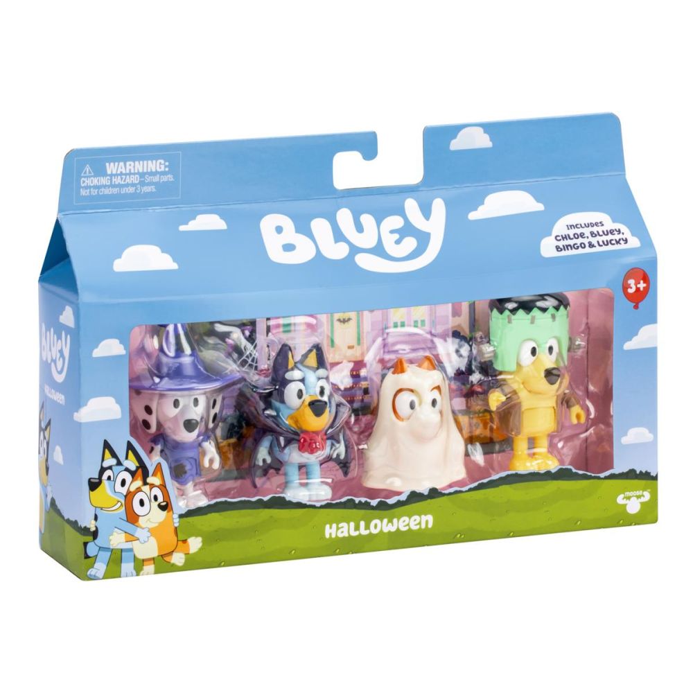 Комплект за игра с 4 фигурки, Bluey, Halloween