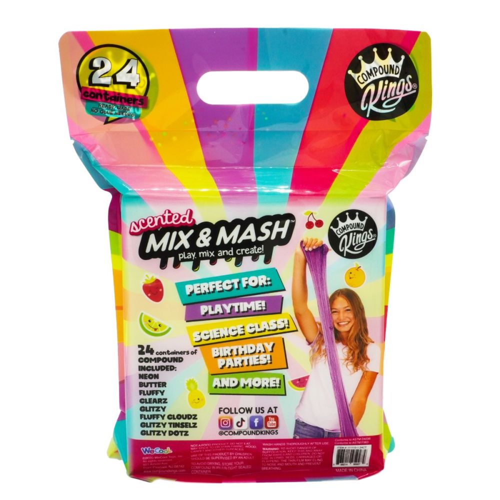 Комплект от 24 контейнера ароматизиран слайм Compound Kings, Mix And Mash Bag, 333 гр