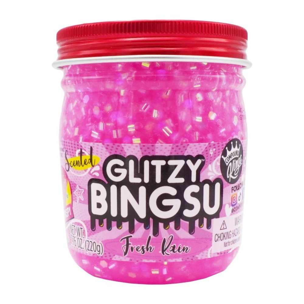 Ароматизиран слайм Compound Kings, Glitzy Bingsu Jar, Pink, 220 гр