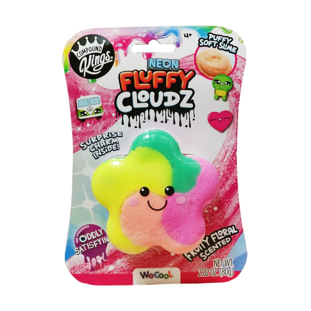 Ароматизиран слайм с изненада Compound Kings, Neon Fluffy Cloudz, Frutty Floral, 80 гр