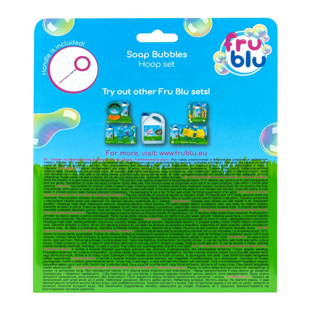 Комплект разтвор за сапунени балони, Fru Blu, Hoop, 0,4 л