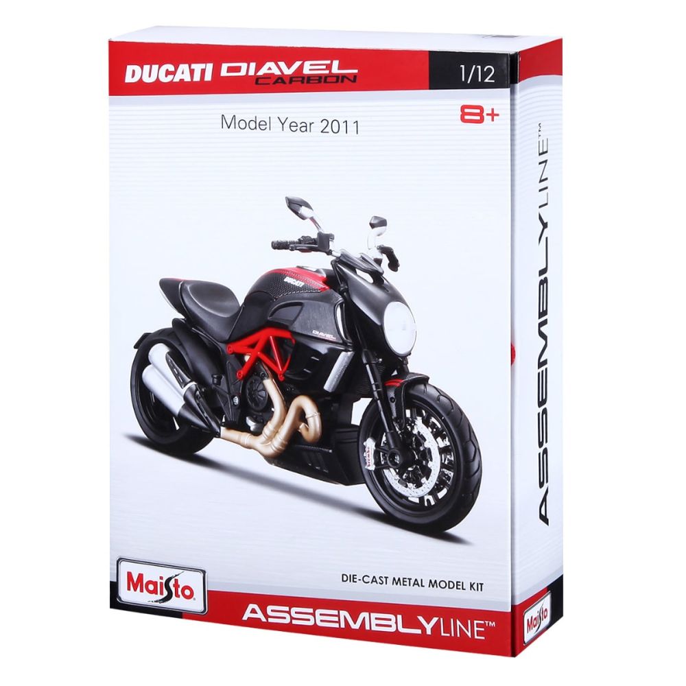 Мотоциклет за сглобяване, Maisto, Ducati Diavel Carbon, 1:12, Черен