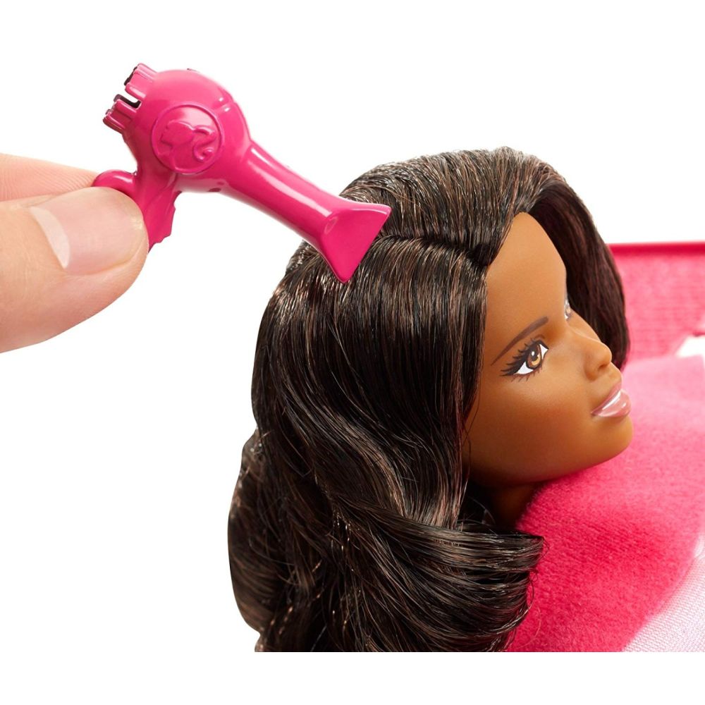 Комплект кукла Barbie брюнетка с аксесоари за фризьор, FJB37