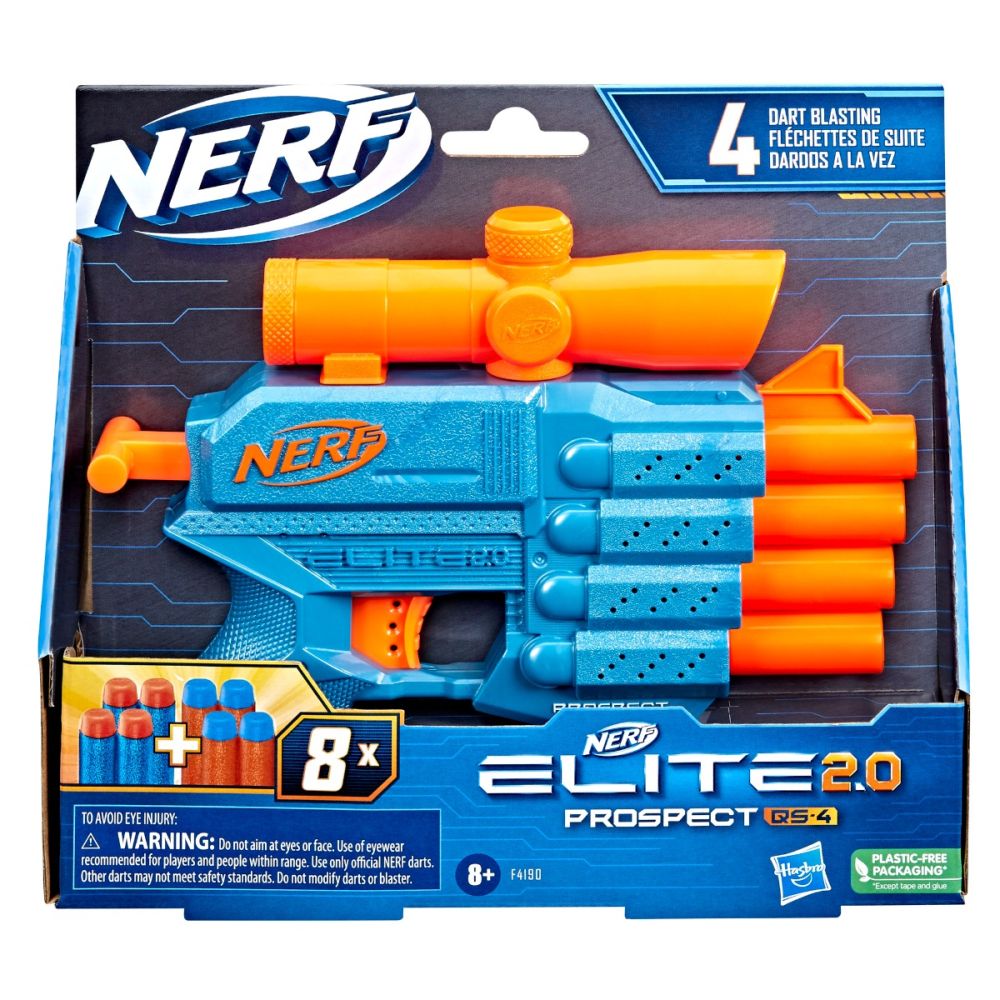 Бластер с 8 гъбени стрели Nerf, Elite 2.0 Prospect Qs 4