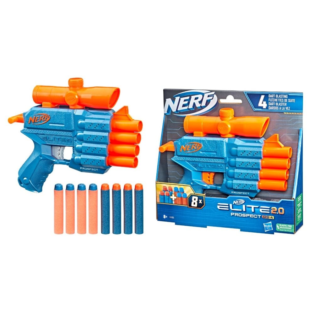 Бластер с 8 гъбени стрели Nerf, Elite 2.0 Prospect Qs 4