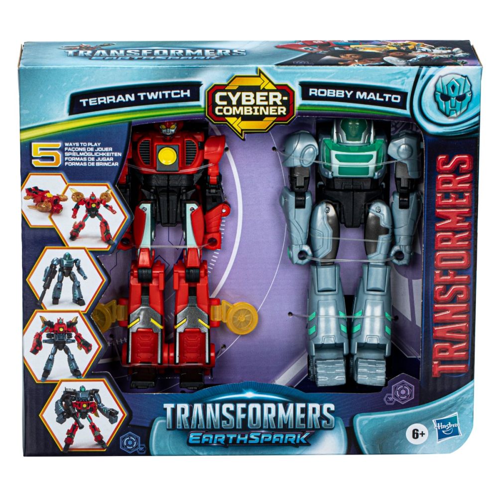 Комплект 2 трансформиращи се фигурки на роботи, Transformers, Earthspark Combiner