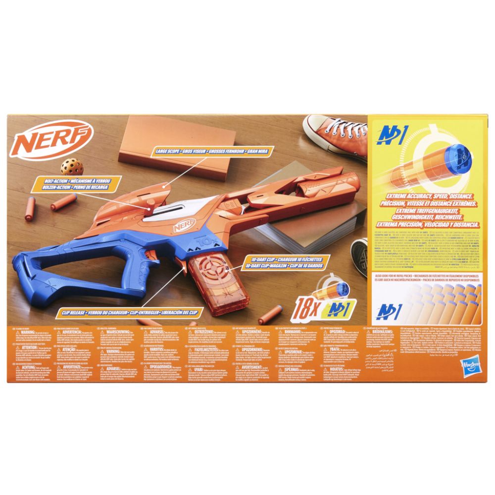 Бластер с 18 дунапренени стрелички, Nerf, N1 Series, Pinpoint Sight