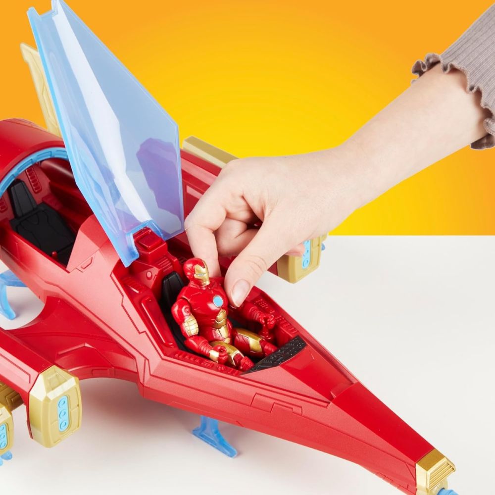 Фигурка с боен самолет, Avengers, Iron Man, Repulsor Blast Battle Jet, 10 см, F9329