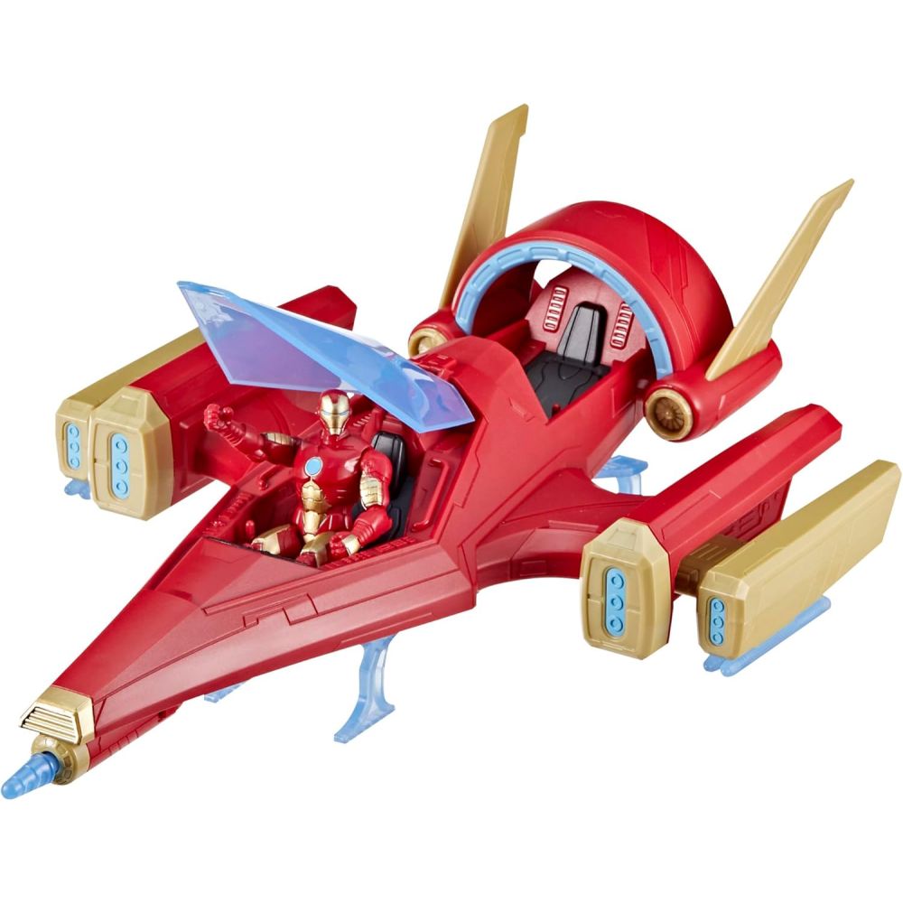 Фигурка с боен самолет, Avengers, Iron Man, Repulsor Blast Battle Jet, 10 см, F9329
