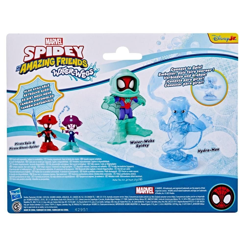 Kомплект от 2 превозни средства Spidey and his Amazing Friends, Waterwebs, Spidey и Hydro-Man, G1463