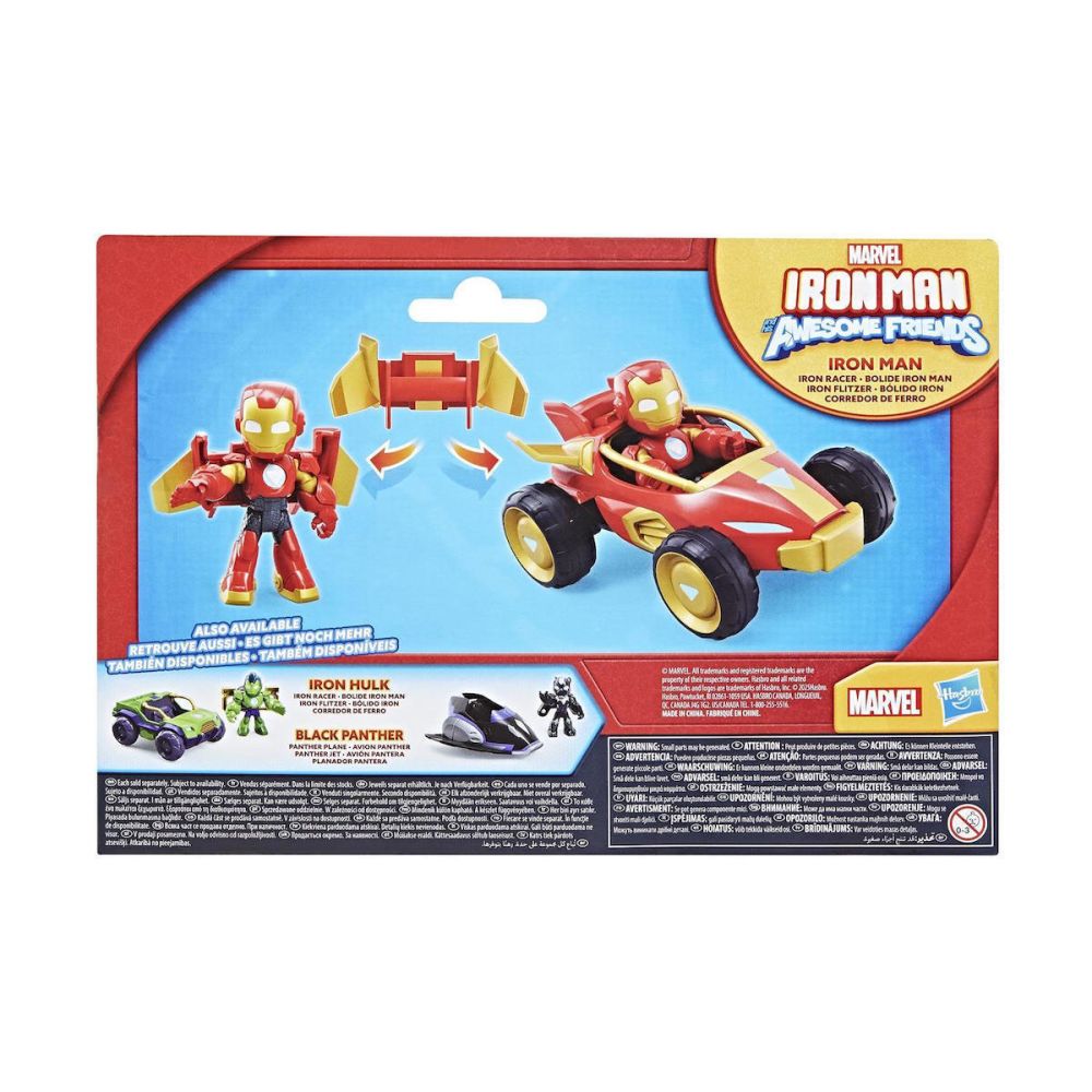 Комплект фигурка с превозно средство, Marvel, Iron Man And His Awesome Friends, Iron Man Racer, G147