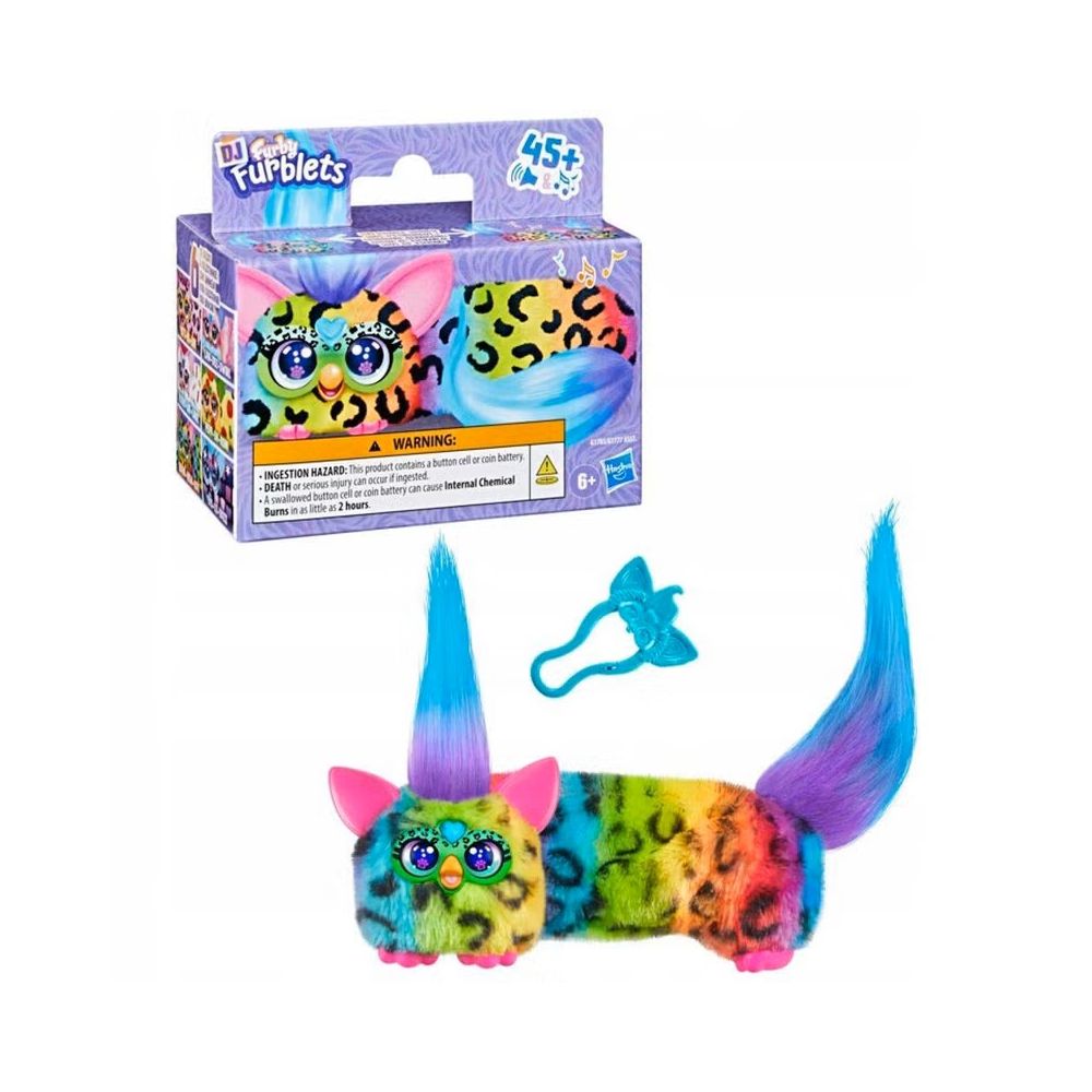 Мини интерактивна плюшена играчка, Furby Dj Furblets, Rain-Bow-Kat, G1783