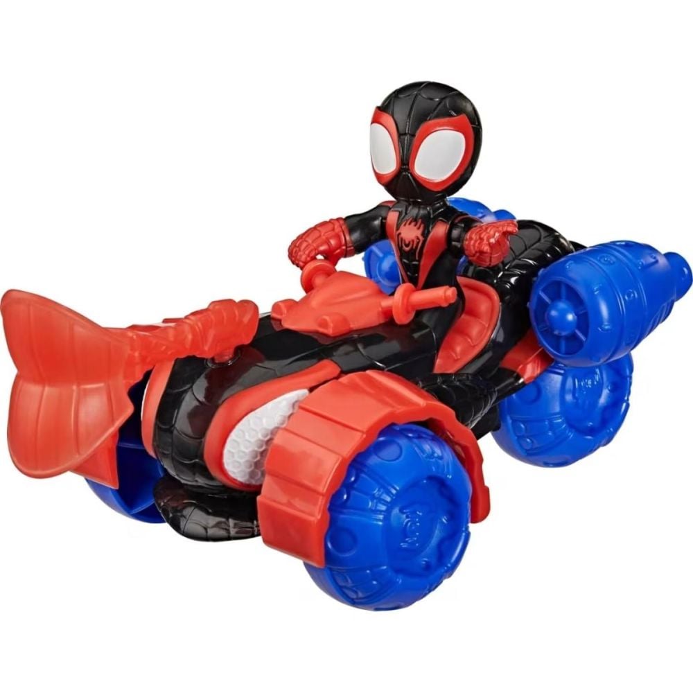 Фигурка с превозно средство, Spidey and his Amazing Friends, Miles Spin Morales Techno-Racer, G2460