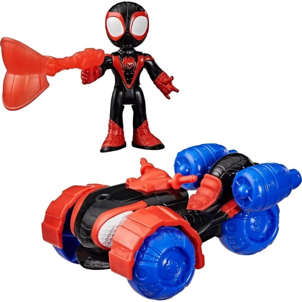 Фигурка с превозно средство, Spidey and his Amazing Friends, Miles Spin Morales Techno-Racer, G2460