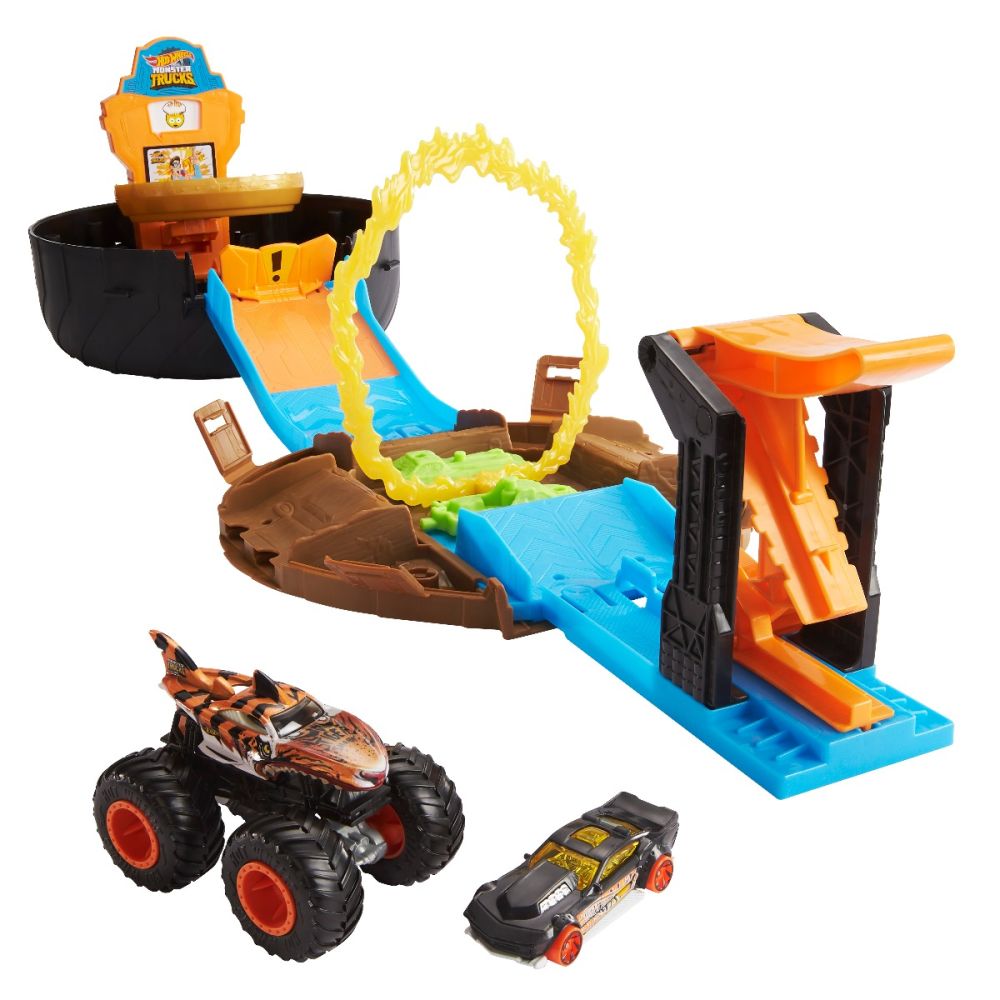 Комплект за игра Писта с препятствия Hot Wheels Monster Truck, Stunt Ride