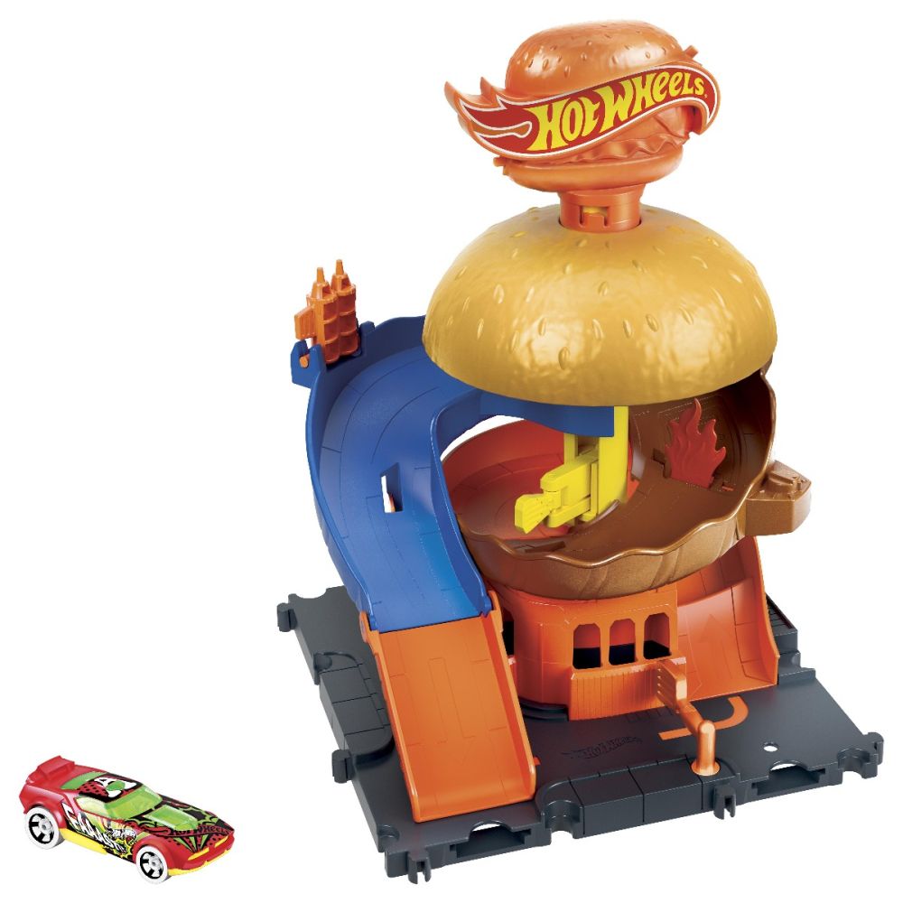 Комплект за игра Hot Wheels City, Burger Drive-Thru, HDR26