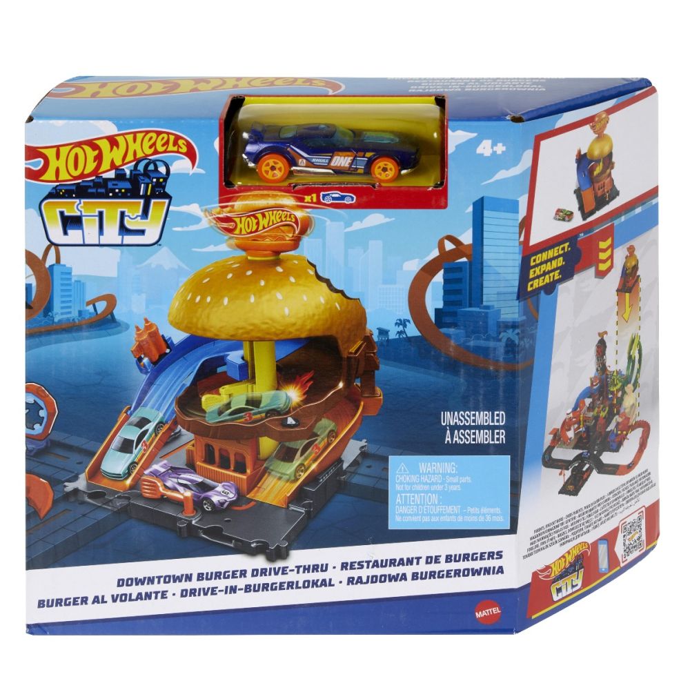 Комплект за игра Hot Wheels City, Burger Drive-Thru, HDR26