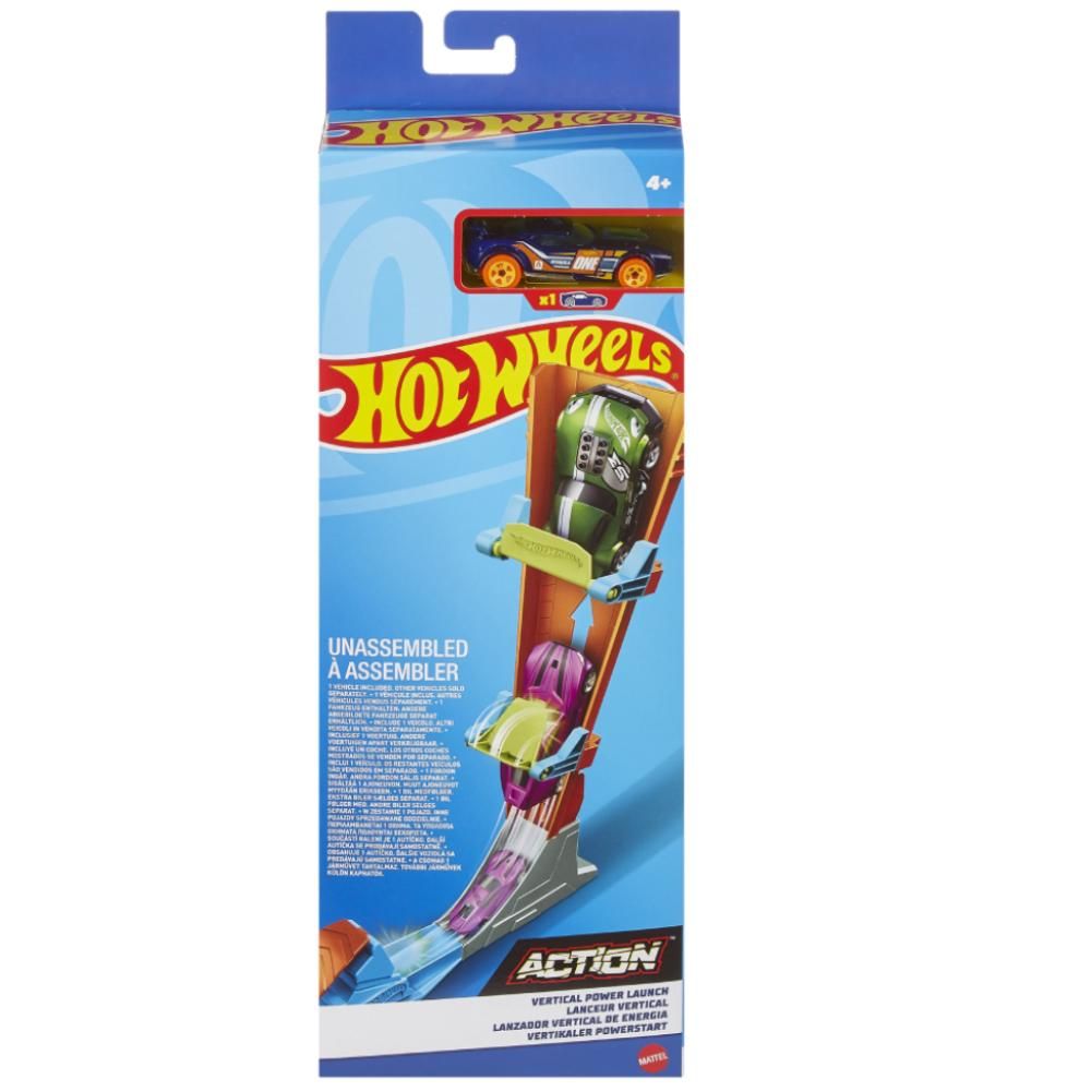 Комплект за игра със състезателна количка, Hot Wheels, Vertical Power Launch, HDR82