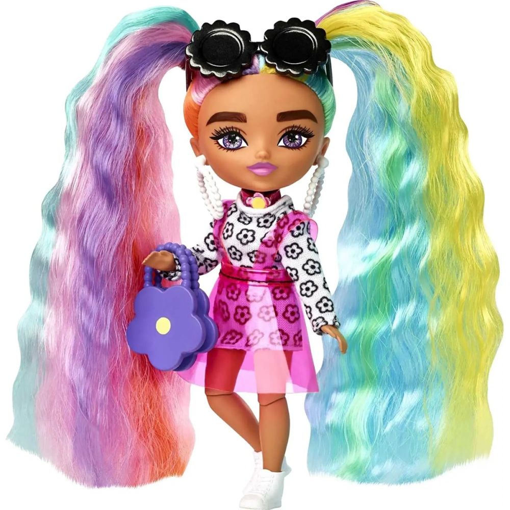 Кукла Barbie с дълга коса и аксесоари, Extra Minis, HHF82