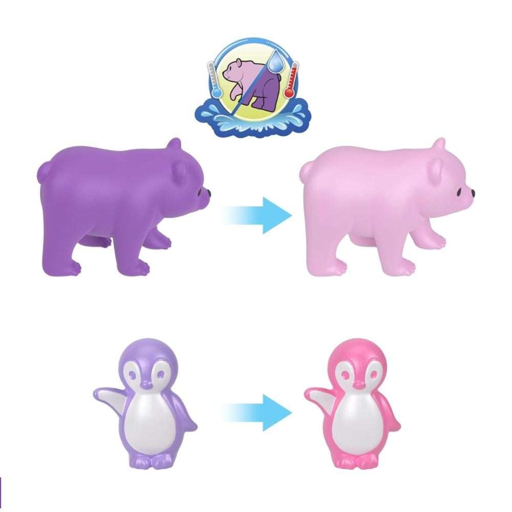 Комплект за игра с 2 кукли и 12 аксесоара Polly Pocket, Snowy Sleepover Owl, HKV37