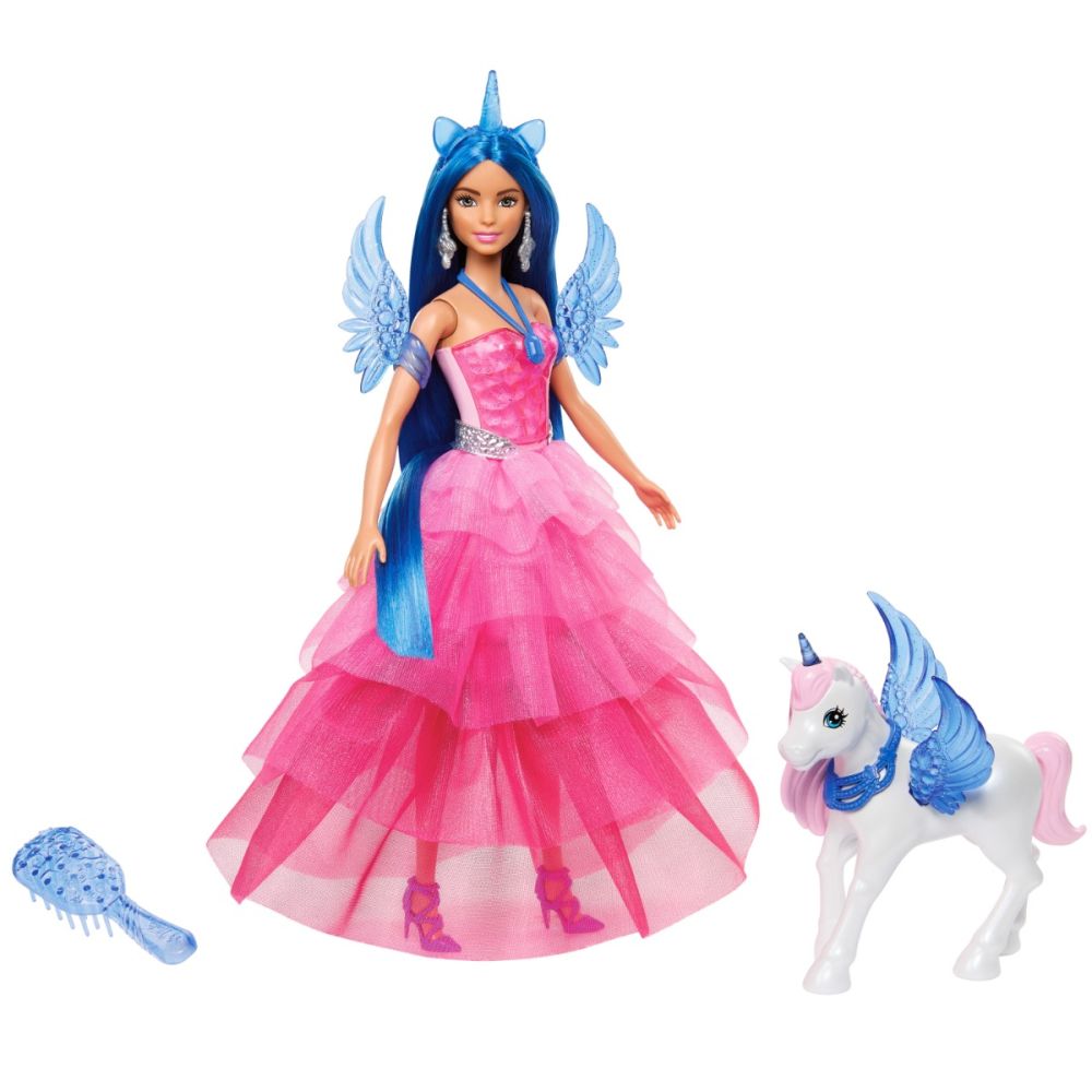 Кукла принцеса Barbie с еднорог, HRR16