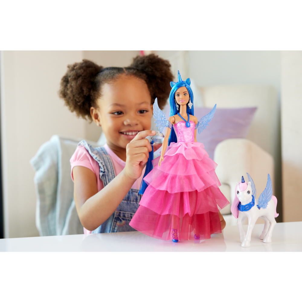 Кукла принцеса Barbie с еднорог, HRR16