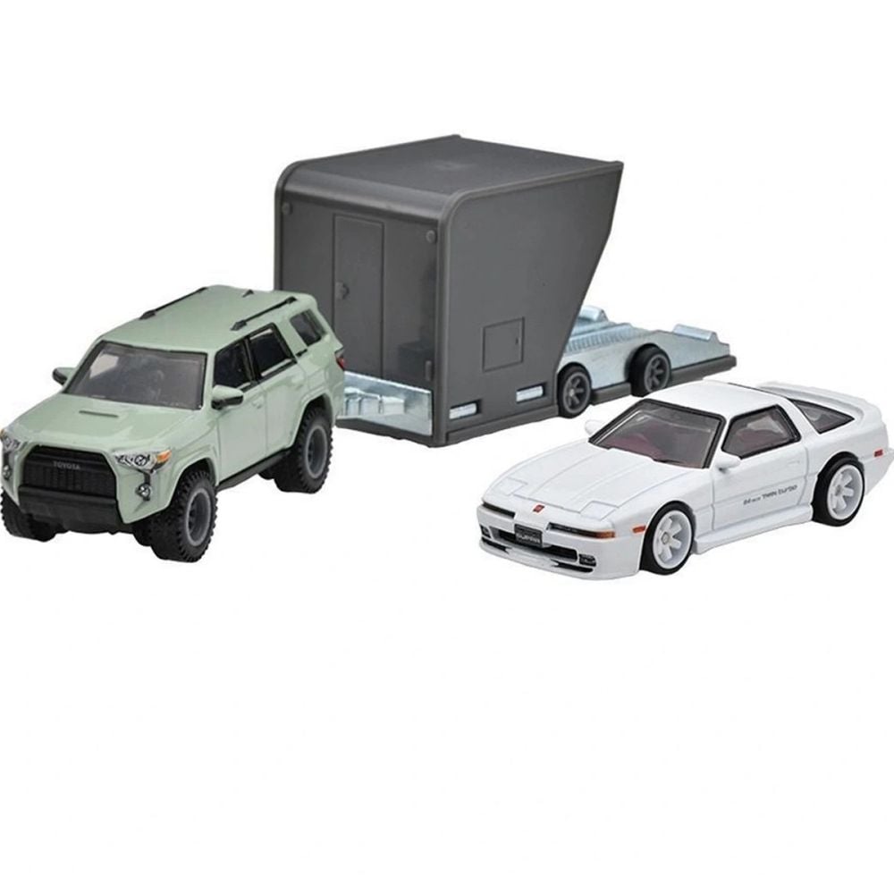 Автовоз с количка Hot Wheels, 18 Toyota 4Runner и 89 Toyota Supra, HRV37