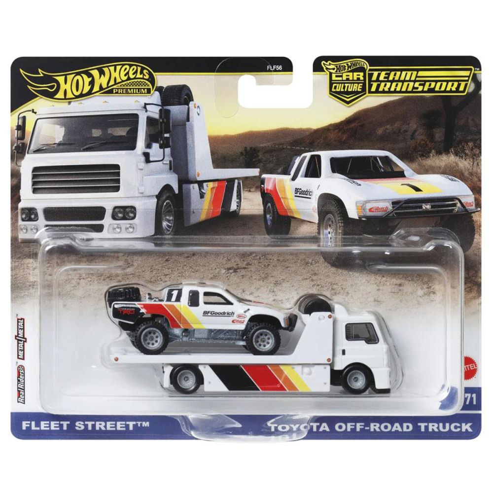 Автовоз с количка Hot Wheels, Car Culture, Toyota Off-Road Pickup Truck и Fleet Street Truck, HRV39