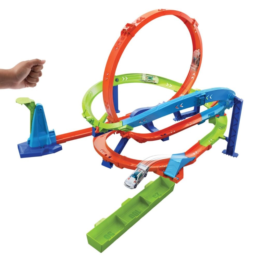 Комплект количка и писта, Hot Wheels, Action Loop Cyclone, HTK16