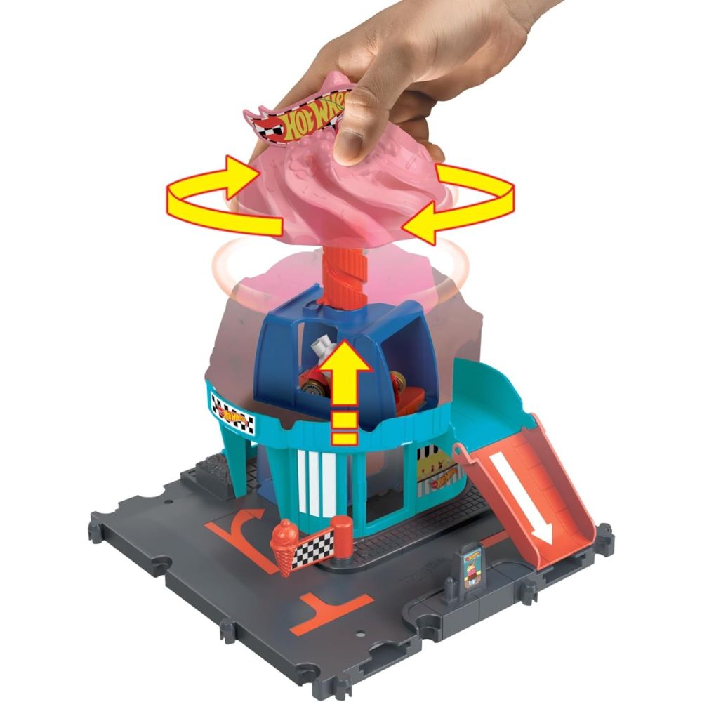 Комплект за игра с количка, Hot Wheels, Downtown Ice Cream Swirl, HTN77