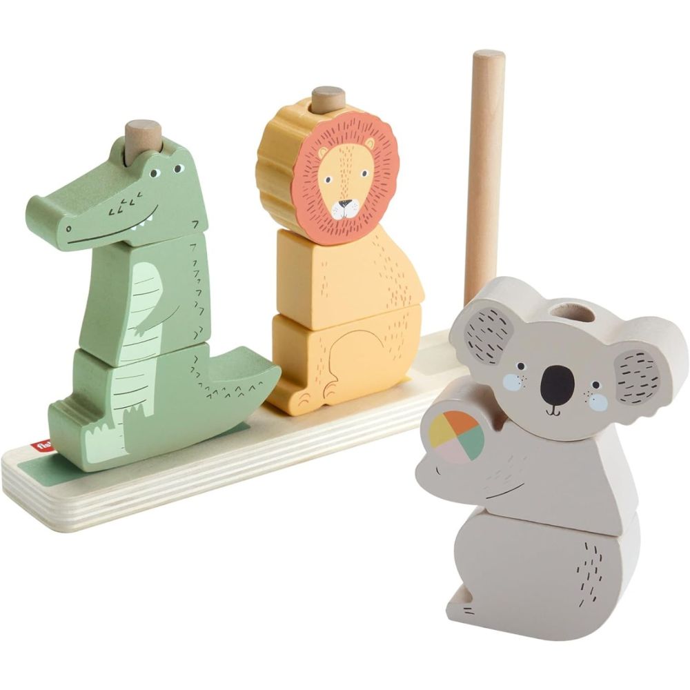 Дървени формички, Fisher Price, Животни, 10 части, HXV04