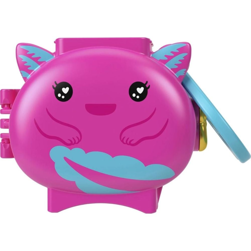 Мини чантичка във формата на животно с аксесоари, Polly Pocket, Axolotl, HXX22
