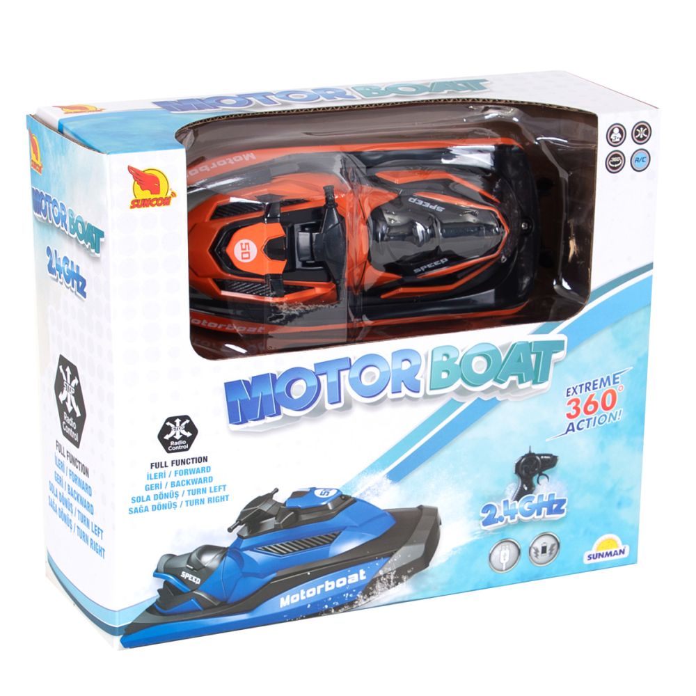 Лодка с дистанционно управление, Suncon, Motorboat, Оранжева