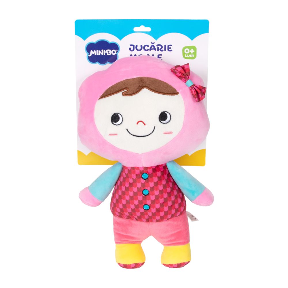 Плюшена, мека играчка за сън, Minibo, розова