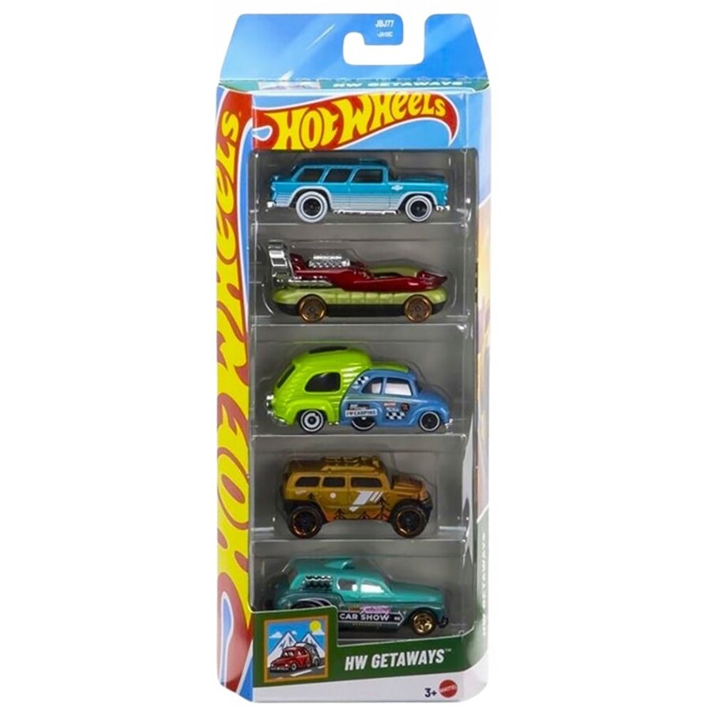 Комплект 5 колички Hot Wheels, HW Getaways, JBJ77
