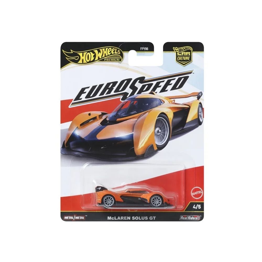 Метална количка , Hot Wheels Premium, Car Culture, EuroSpeed, McLaren Solus GT, JBK78